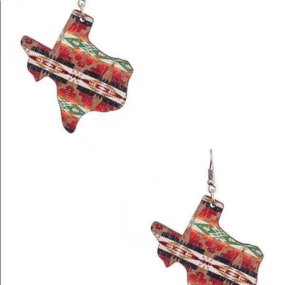 Texas State Aztec Print Earrings - Picture 3 of 3